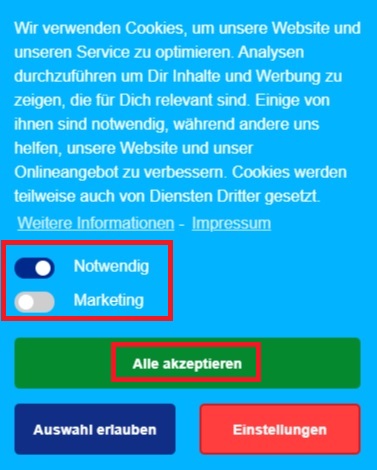 Bild - Cookie Einwilligung